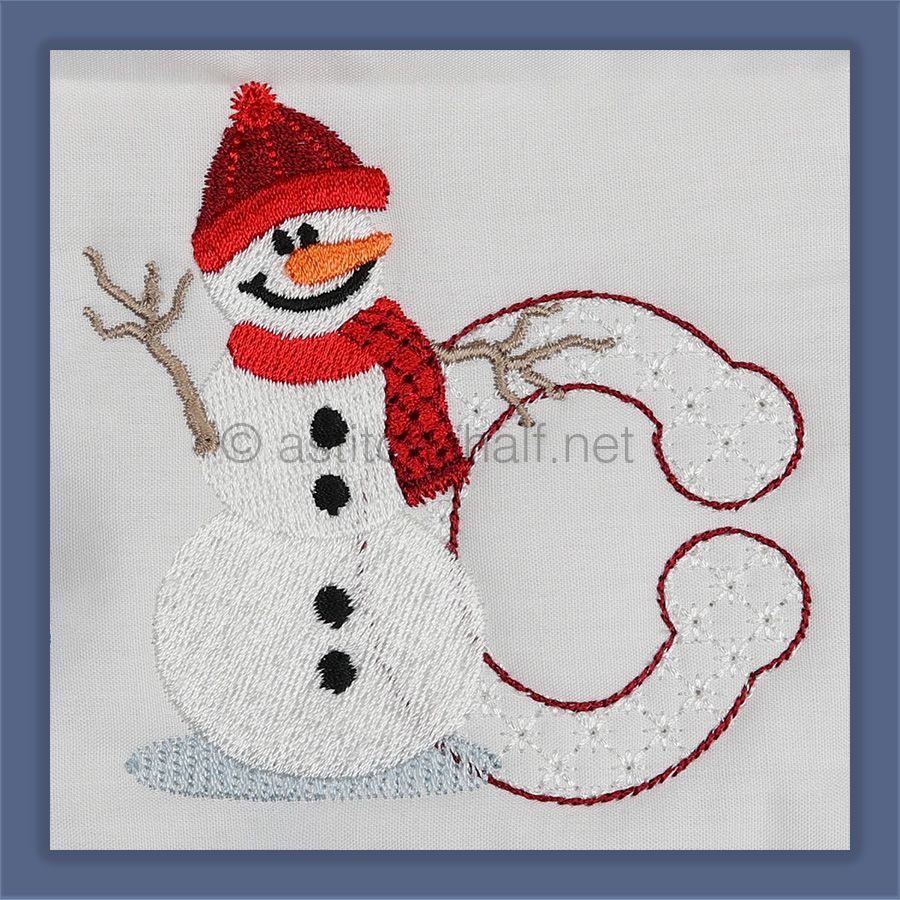 Snowflakes and Snowmen Monogram Letter C