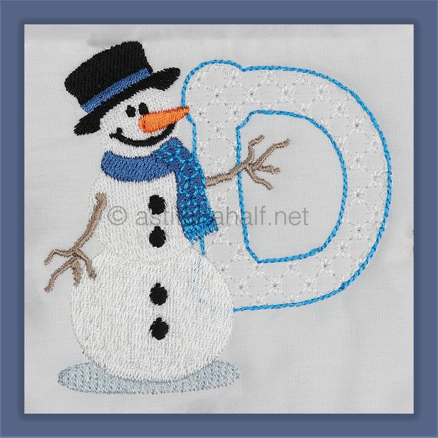 Snowflakes and Snowmen Monogram Letter D