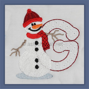 Snowflakes and Snowmen Monogram Letter G
