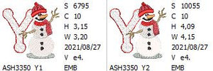 Snowflakes and Snowmen Monogram Letter Y
