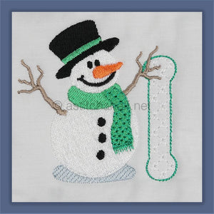 Snowflakes and Snowmen Monogram Letter I