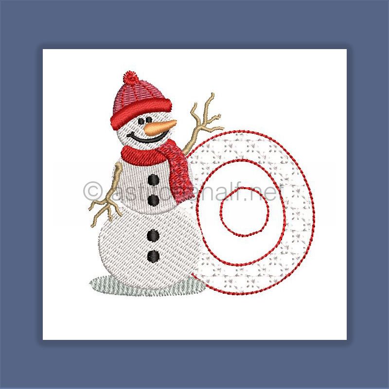 Snowflakes and Snowmen Monogram Letter O