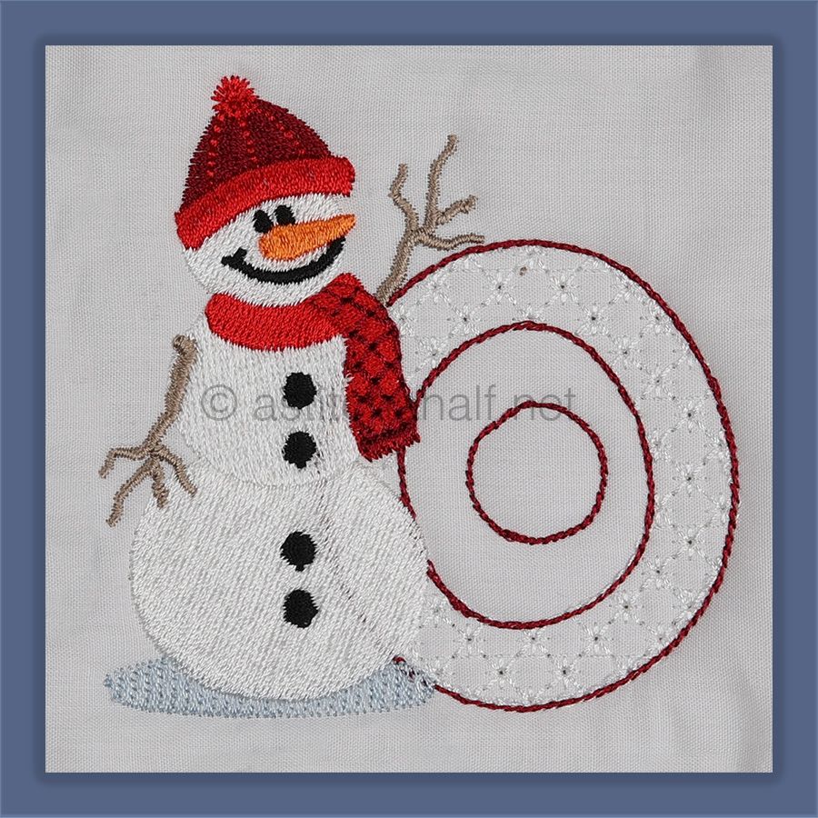 Snowflakes and Snowmen Monogram Letter O