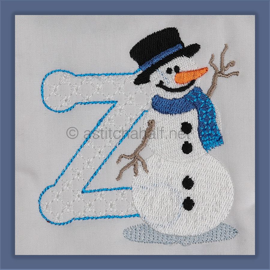 Snowflakes and Snowmen Monogram Letter Z
