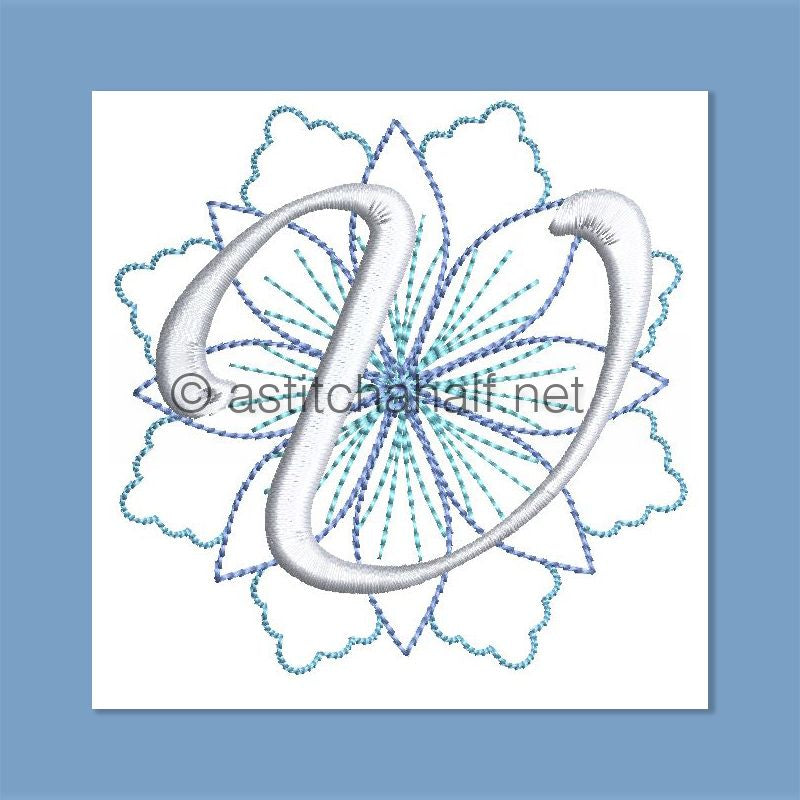 Frost and Frozen Monogram Letter V
