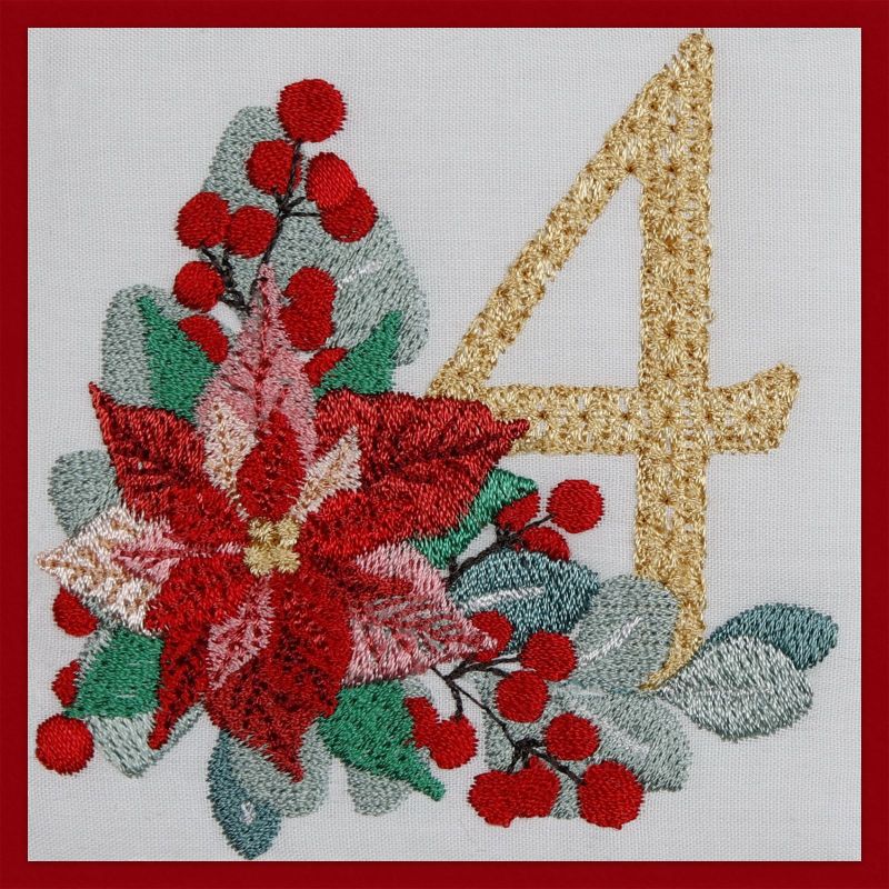 Poinsettia and Eucalyptus Monogram Number 4