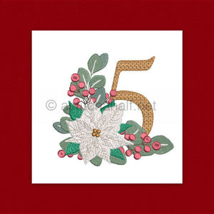 Poinsettia and Eucalyptus Monogram Number 5