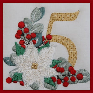 Poinsettia and Eucalyptus Monogram Number 5