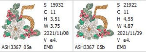 Poinsettia and Eucalyptus Monogram Number 5