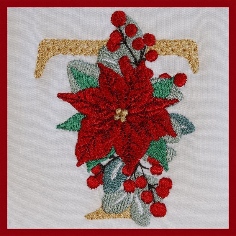 Poinsettia and Eucalyptus Monogram Letter T