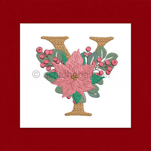 Poinsettia and Eucalyptus Monogram Combo