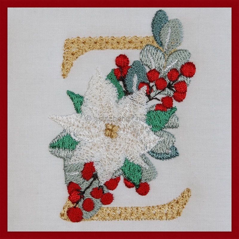 Poinsettia and Eucalyptus Monogram Letter Z
