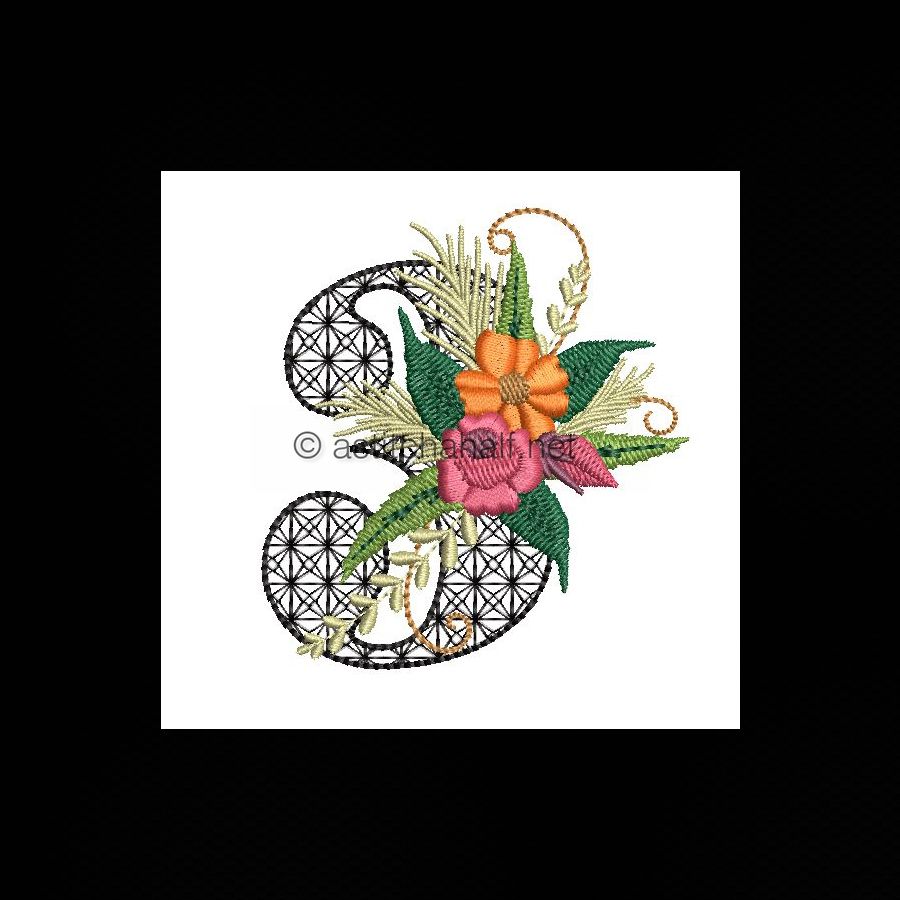 Black Velvet Monogram Number 3