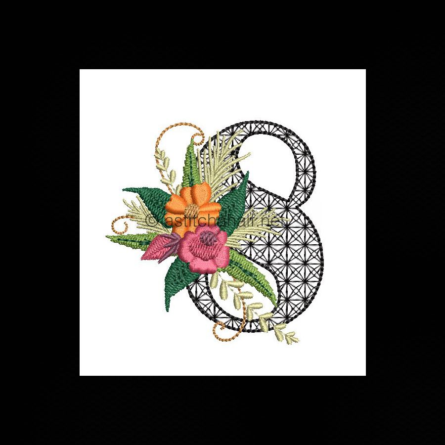Black Velvet Monogram Number 8