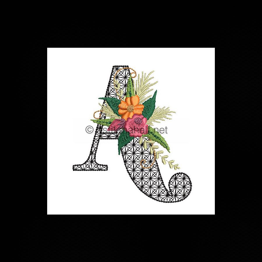 Black Velvet Monogram Letter A