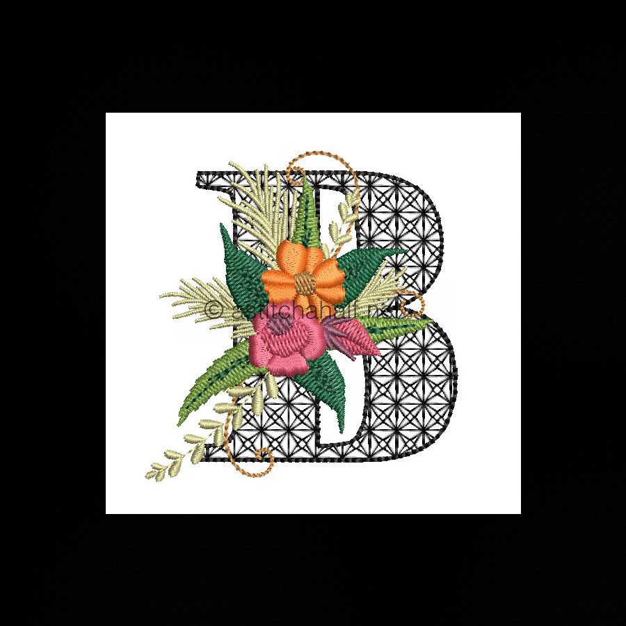 Black Velvet Monogram Letter B