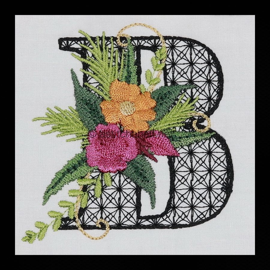 Black Velvet Monogram Letter B