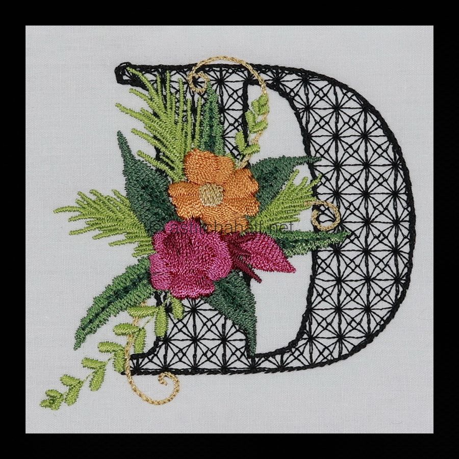 Black Velvet Monogram Letter D