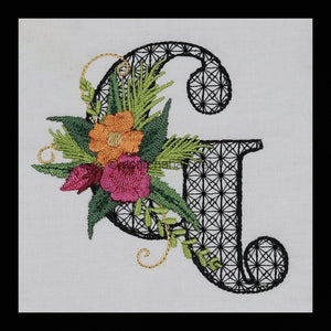 Black Velvet Monogram Letter G