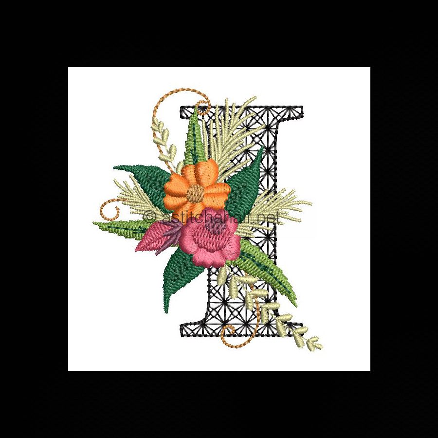 Black Velvet Monogram Letter I