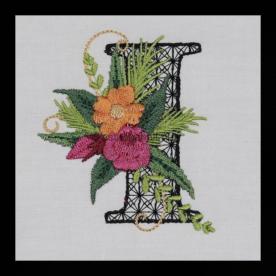 Black Velvet Monogram Letter I