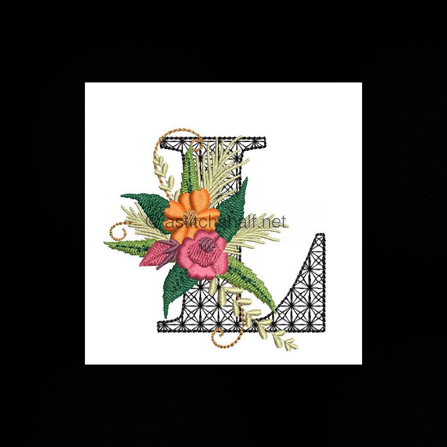 Black Velvet Monogram Letter L