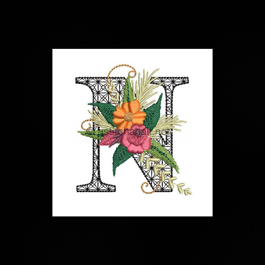 Black Velvet Monogram Letter N