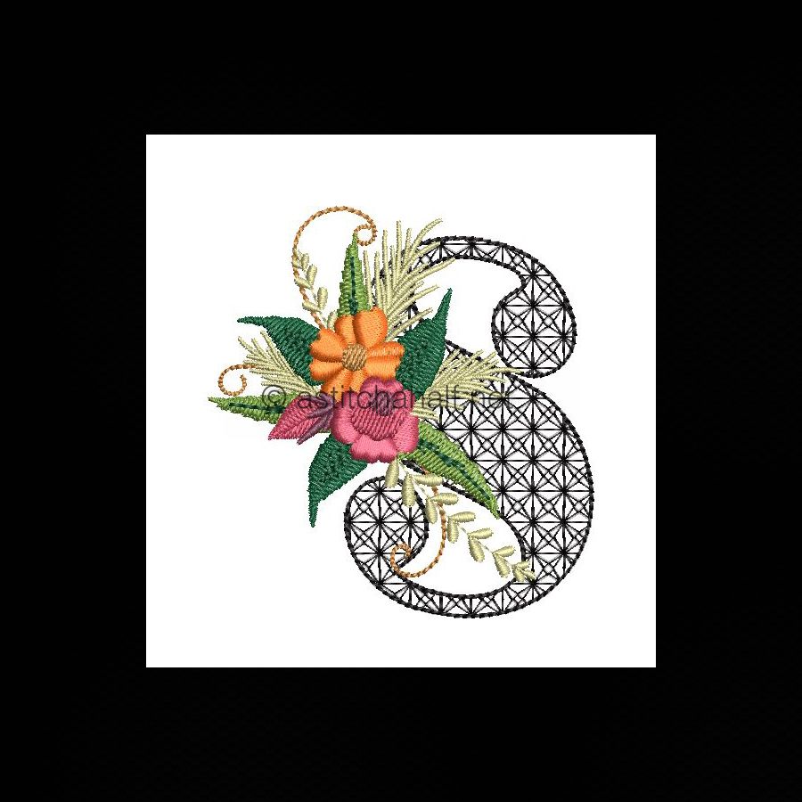 Black Velvet Monogram Letter S