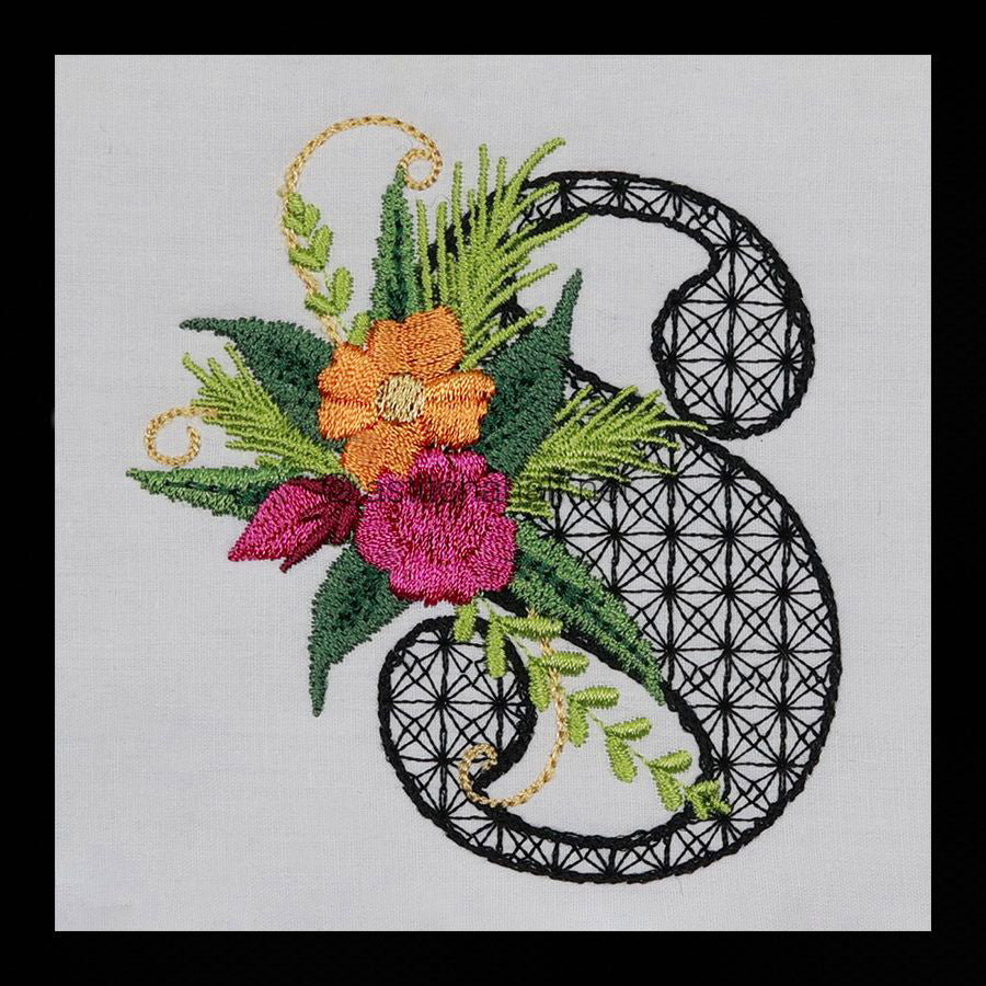 Black Velvet Monogram Letter S