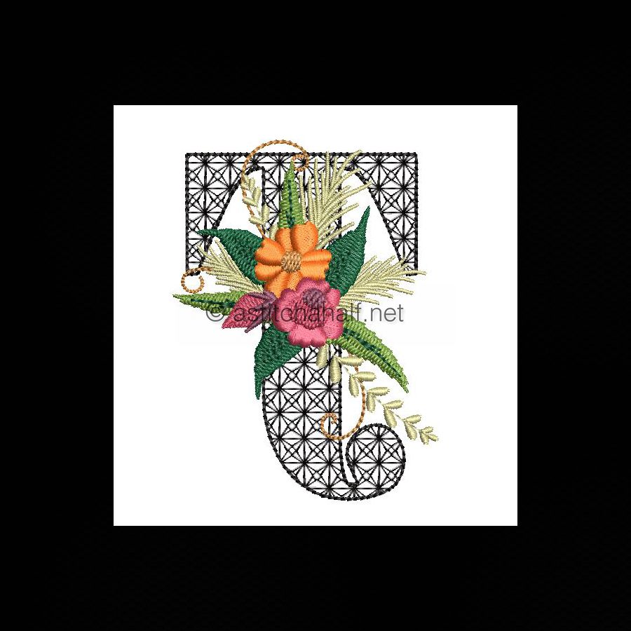 Black Velvet Monogram Letter T