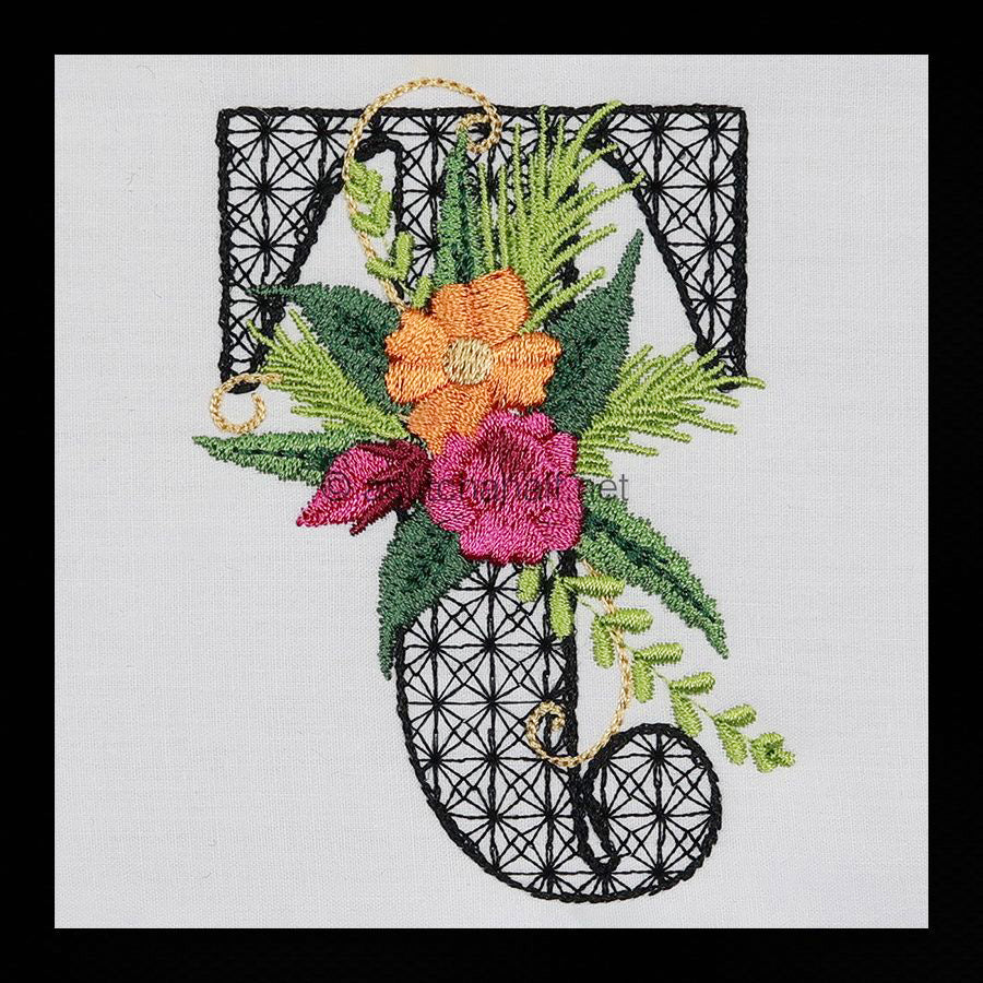 Black Velvet Monogram Letter T