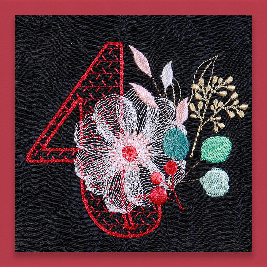 Red Velvet Monogram Number 4