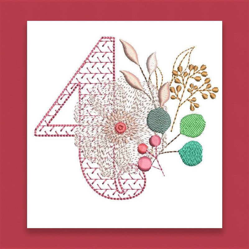 Red Velvet Monogram Number 4