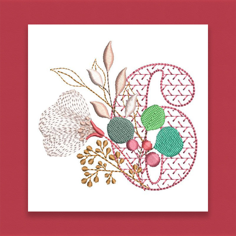 Red Velvet Monogram Number 6