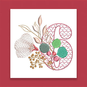 Red Velvet Monogram Number 6