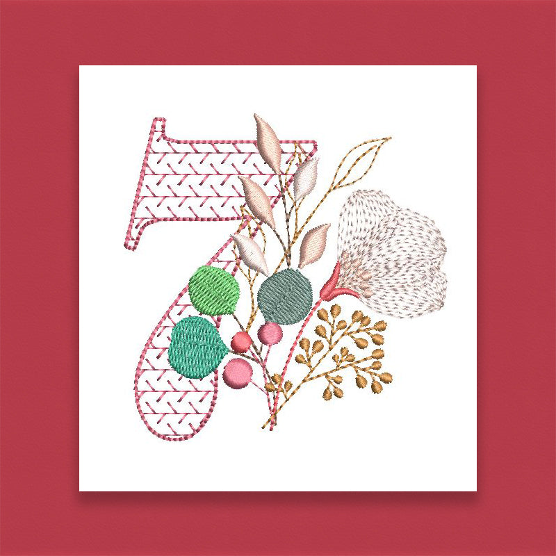 Red Velvet Monogram Number 7
