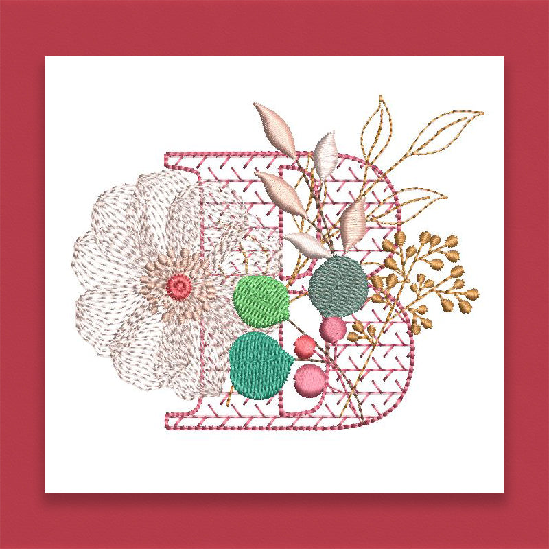 Red Velvet Monogram Letter B