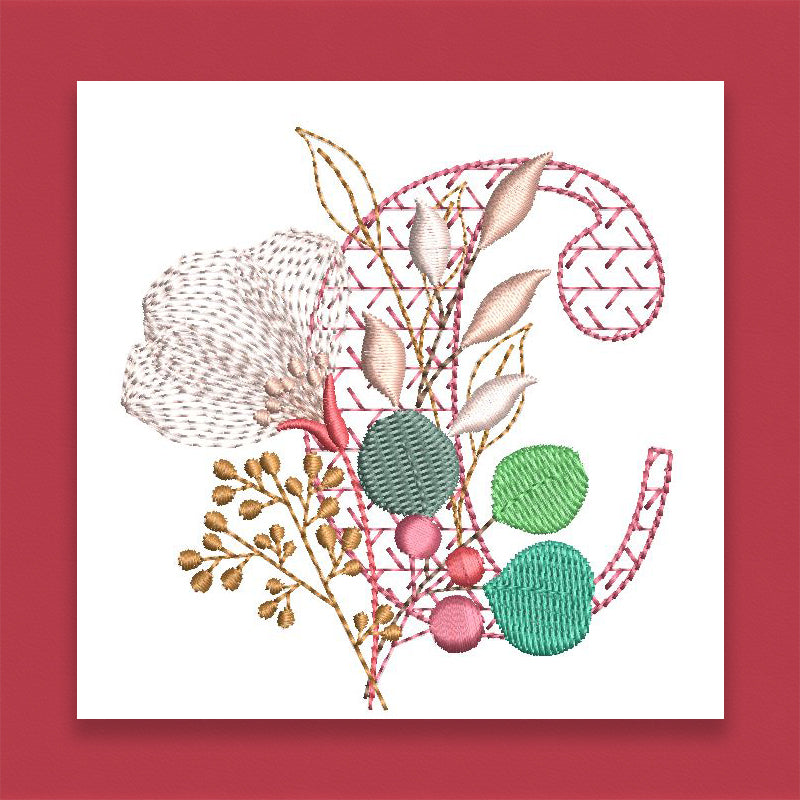 Red Velvet Monogram Letter C