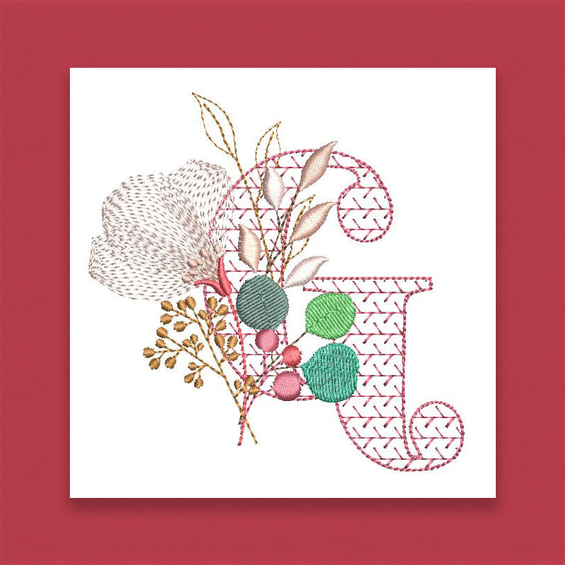 Red Velvet Monogram Letter G
