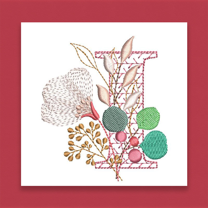 Red Velvet Monogram Letter I