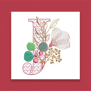 Red Velvet Monogram Letter J