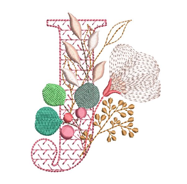 Red Velvet Monogram Letter J