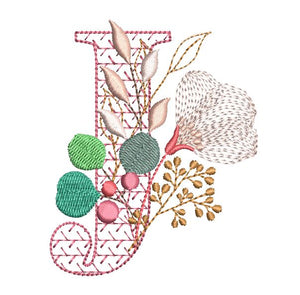 Red Velvet Monogram Letter J