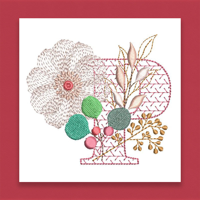Red Velvet Monogram Letter P