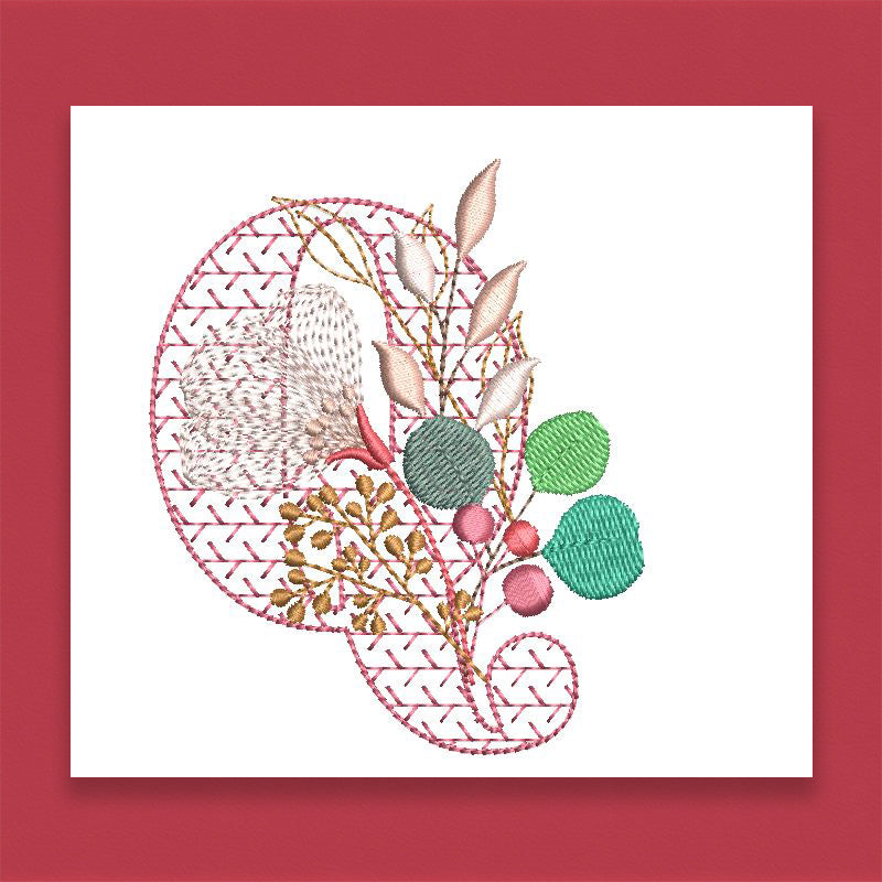 Red Velvet Monogram Letter Q
