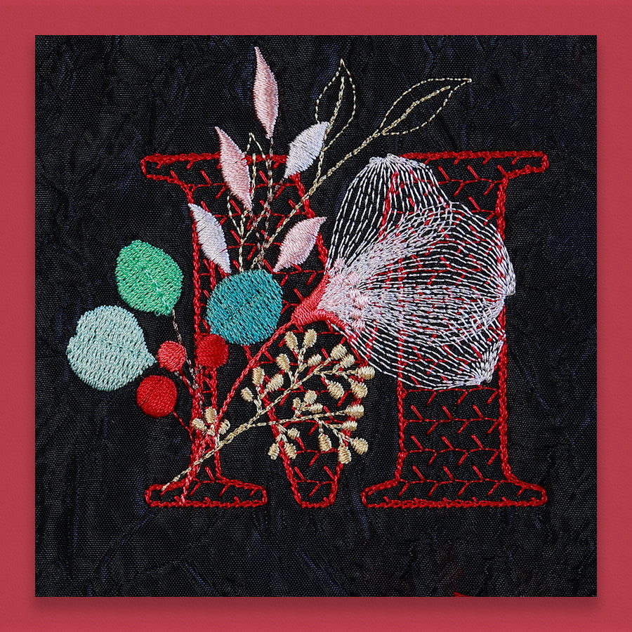 Red Velvet Monogram Letter M