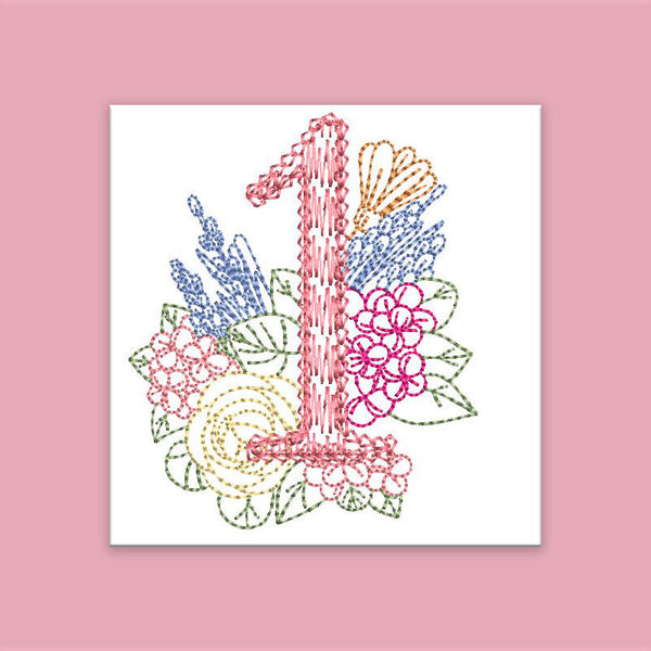 Spruce Monogram Number 1 - aStitch aHalf