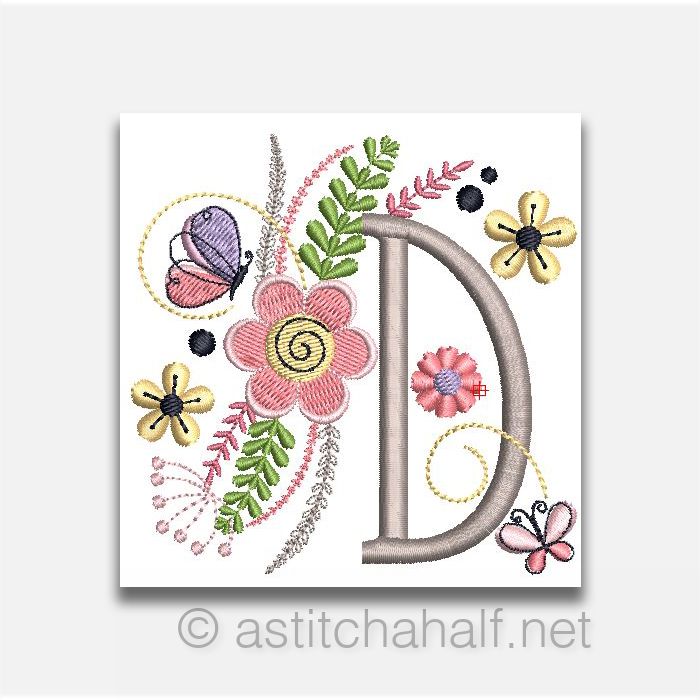 In The Garden Monogram Letter D