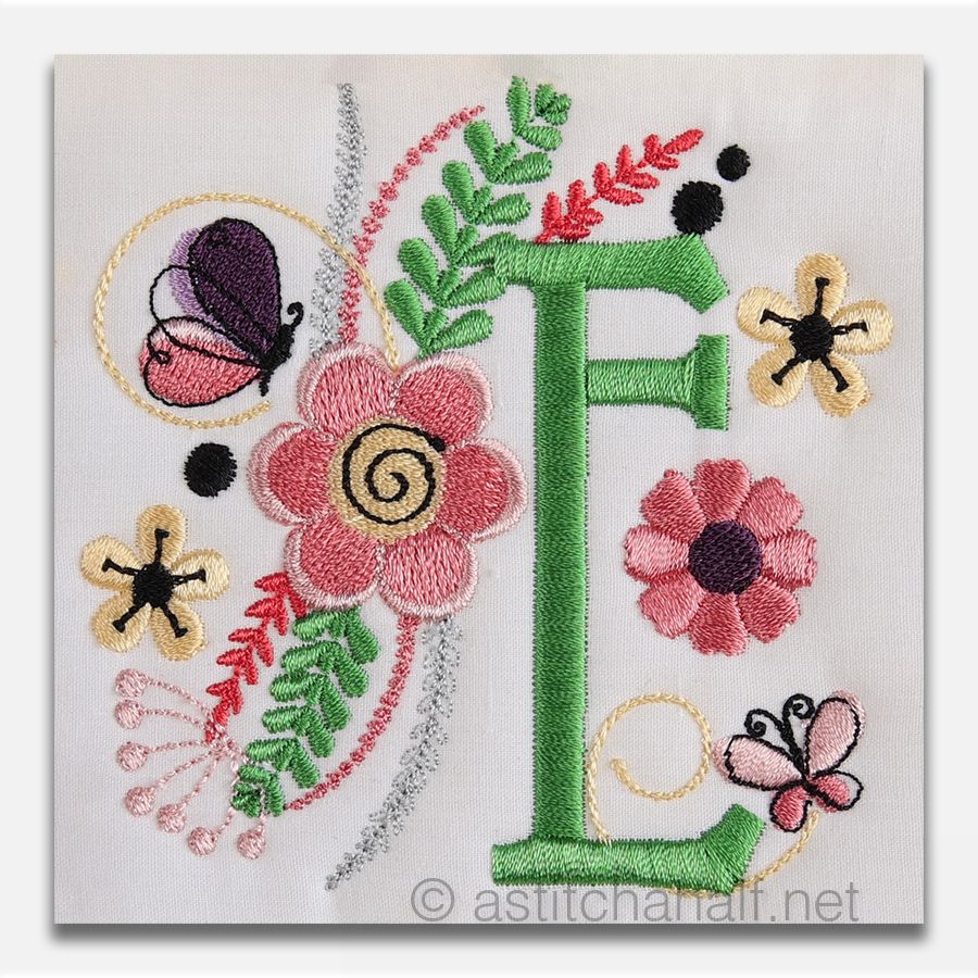 In The Garden Monogram Letter E