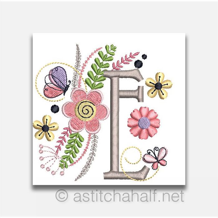 In The Garden Monogram Letter E